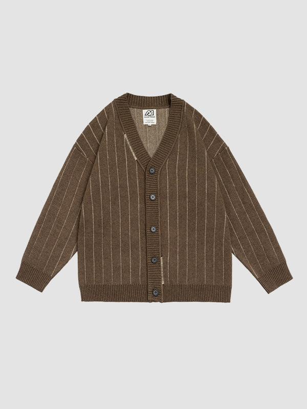 WLS Striped Retro Knitted Cardigan