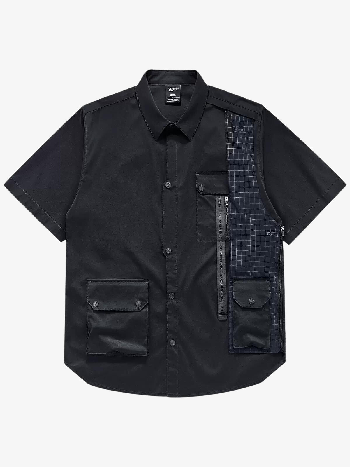 Tactical Cyberpunk Splicing Zipper Shirt