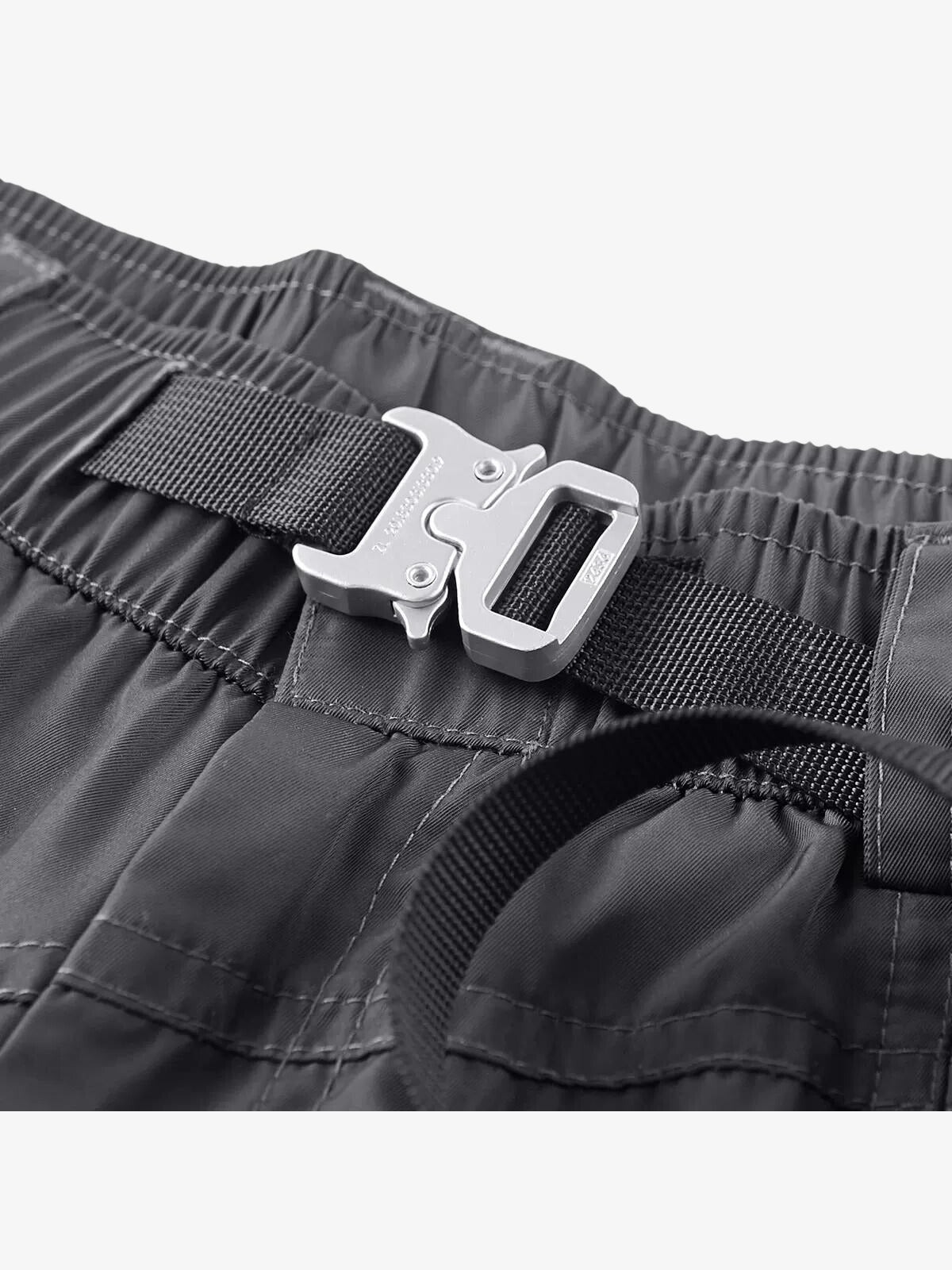 Metal Buckle Multi Zip Pockets Shorts