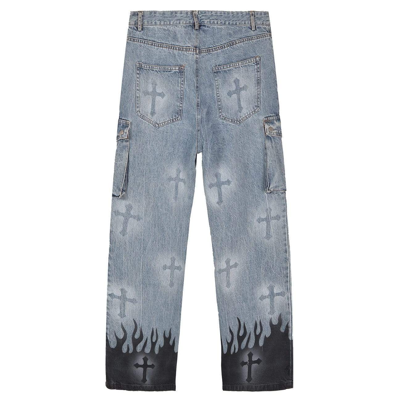 TO Printed Straight Denim Jeans