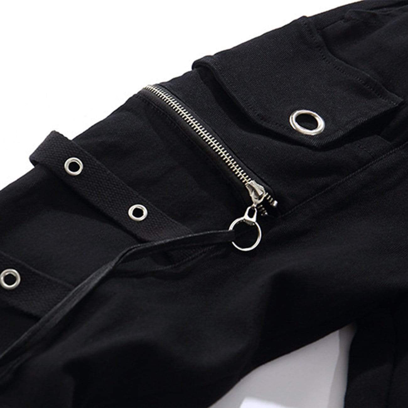 TO Zippers Multi Pockets Ring Pants