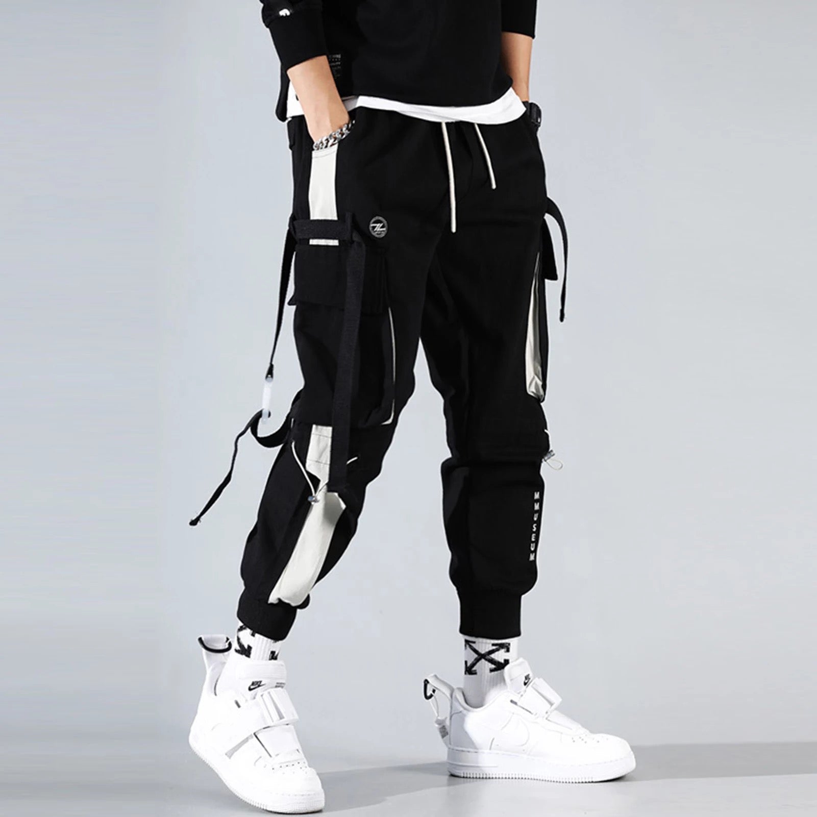 TO Mid-Waist Double Straps Cargo Pants