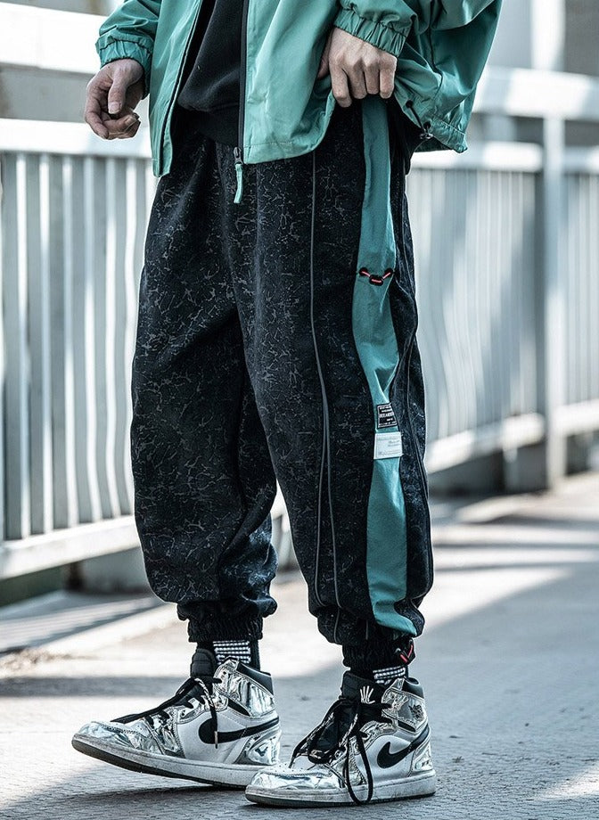 TO Oversized Double Color Streetwear Lines Pants