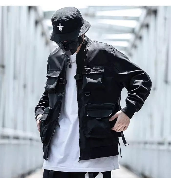 TO Solid Color Outerwear Bomber Jacket