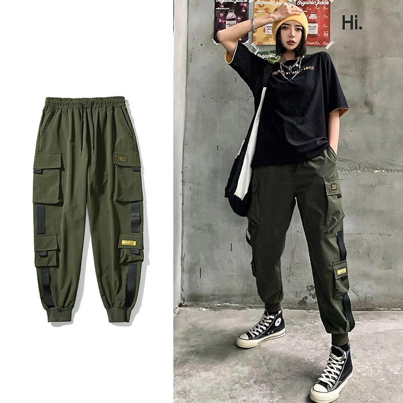 TO Straight Cargo Straps Pockets Pants