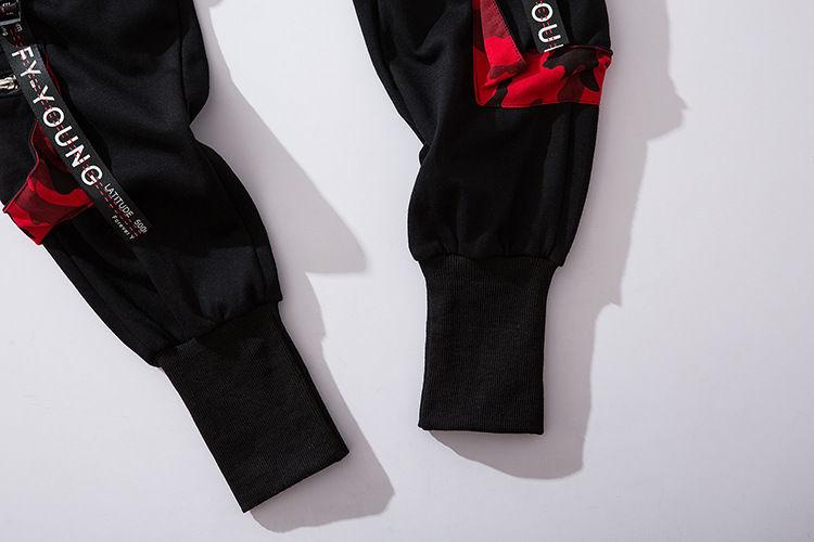 TO Street Style Multi-Pocket Ribbons Joggers