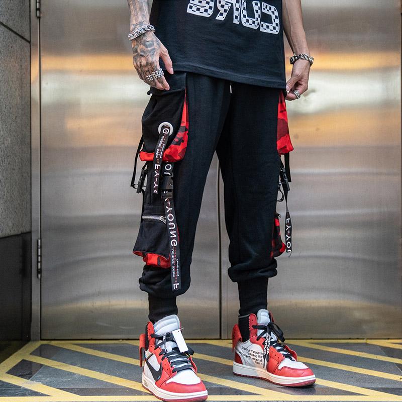 TO Street Style Multi-Pocket Ribbons Joggers