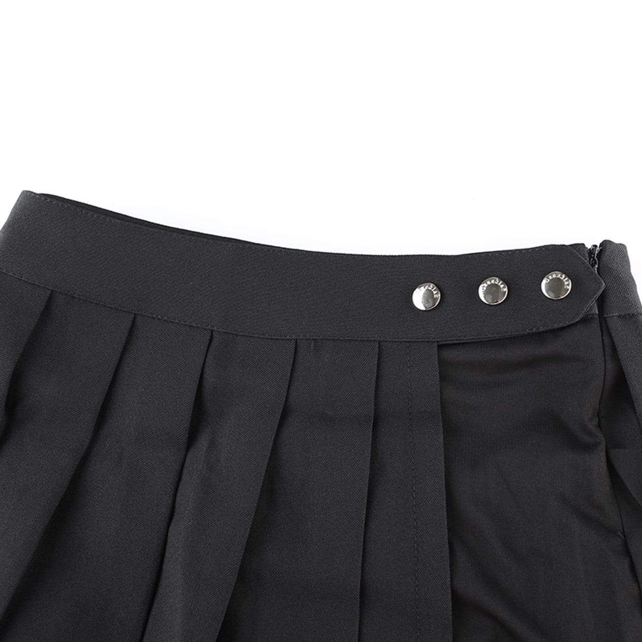 TO Dark Strap Pleated Skirt