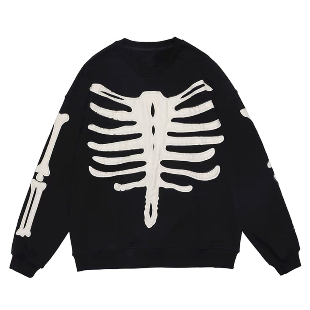 TO Skeleton Patchwork Overisized Sweatshirt