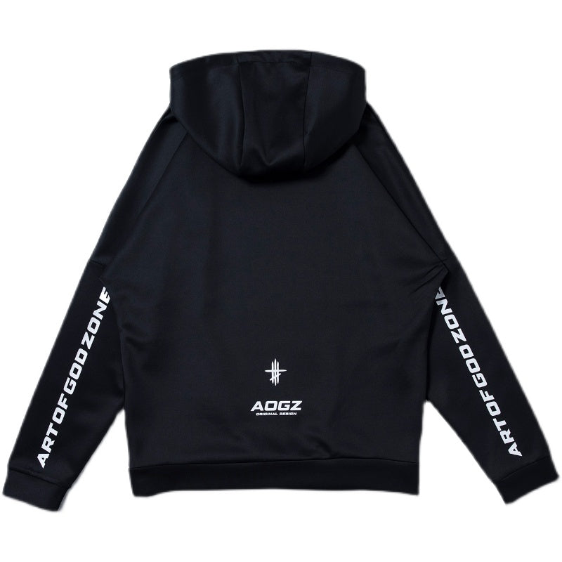 TO Zipper Side Printed Letters Soft Cotton Hoodie