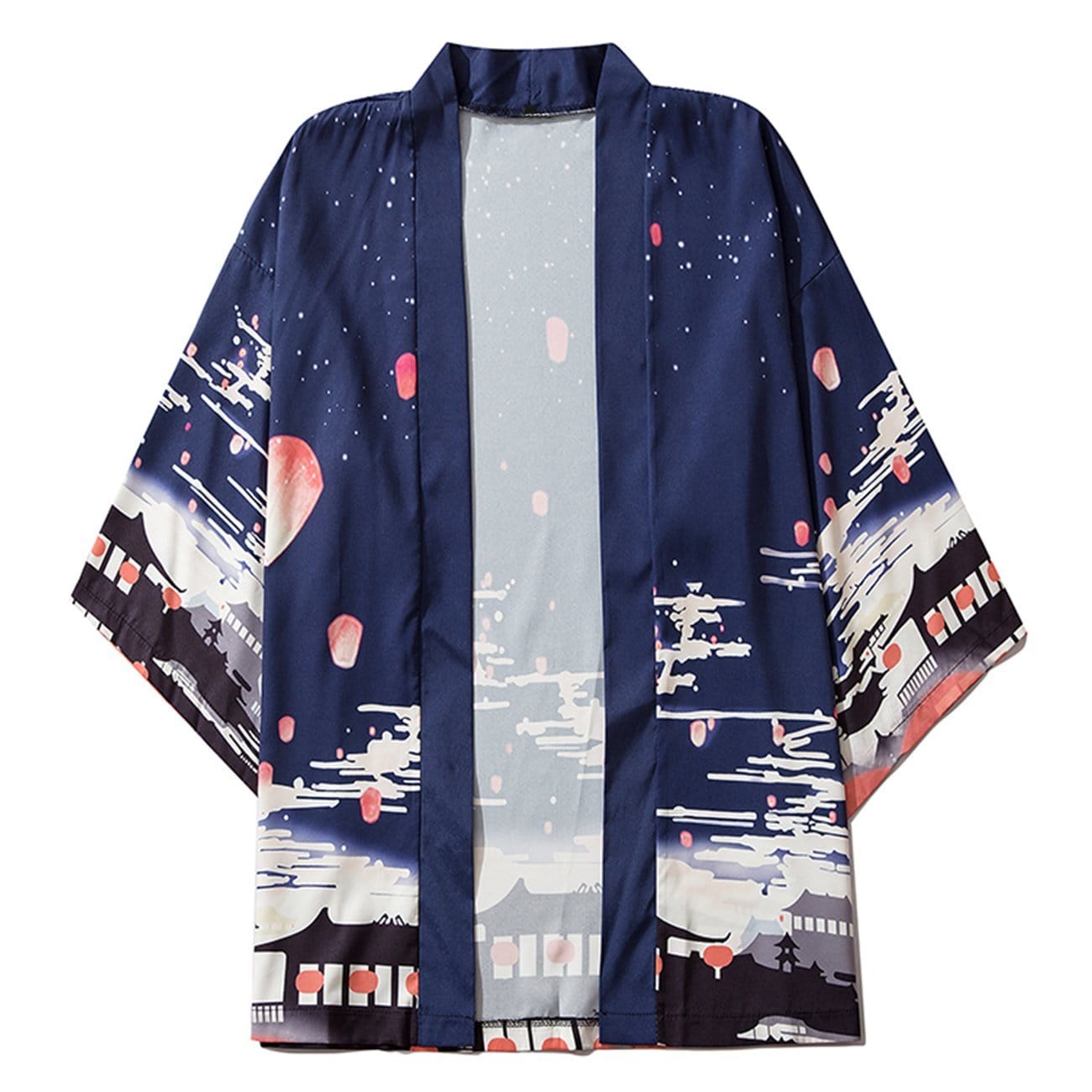 TO Sky Lantern Print Kimono