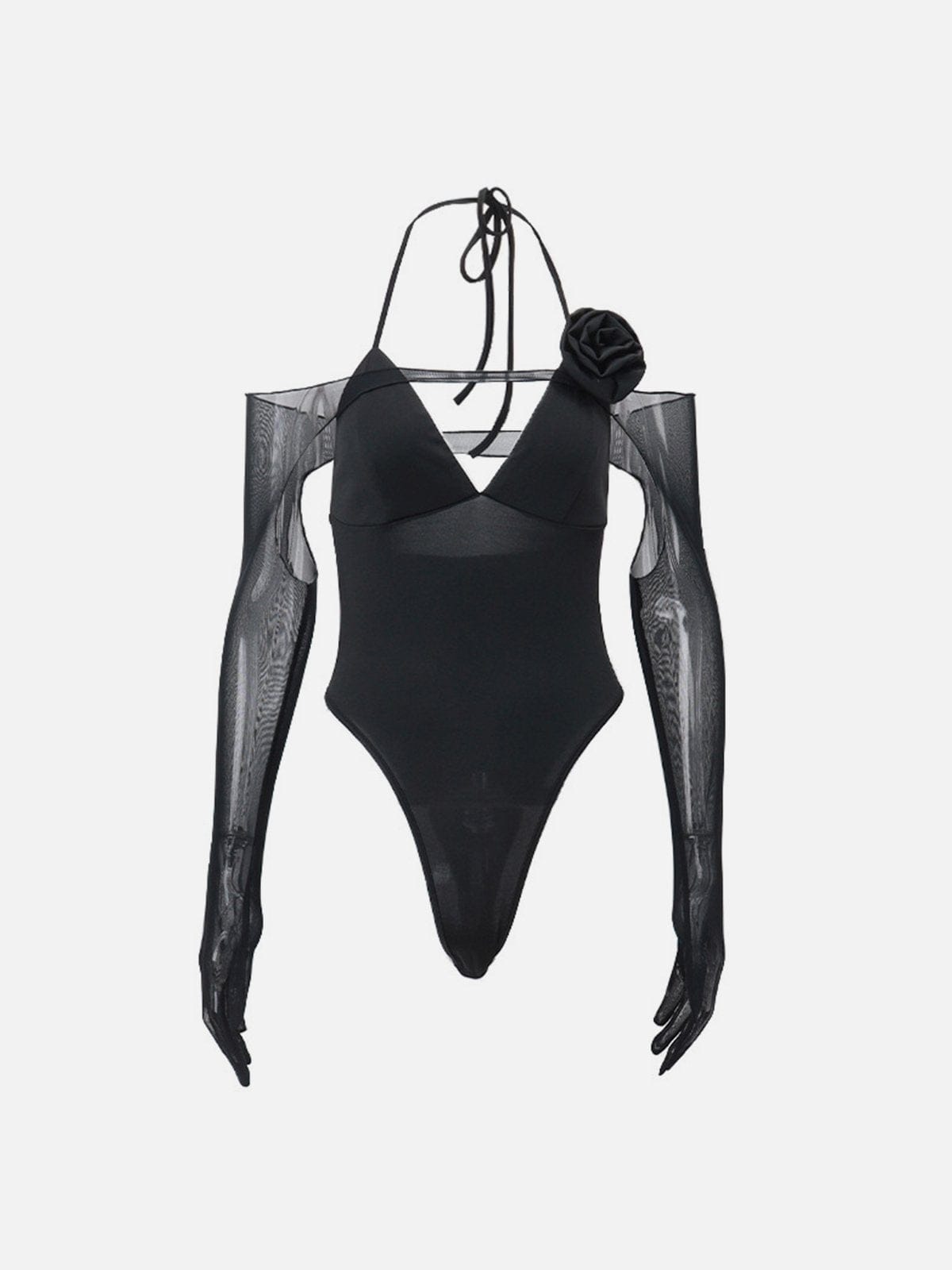 TO Black Rose Cut Out Bodysuit