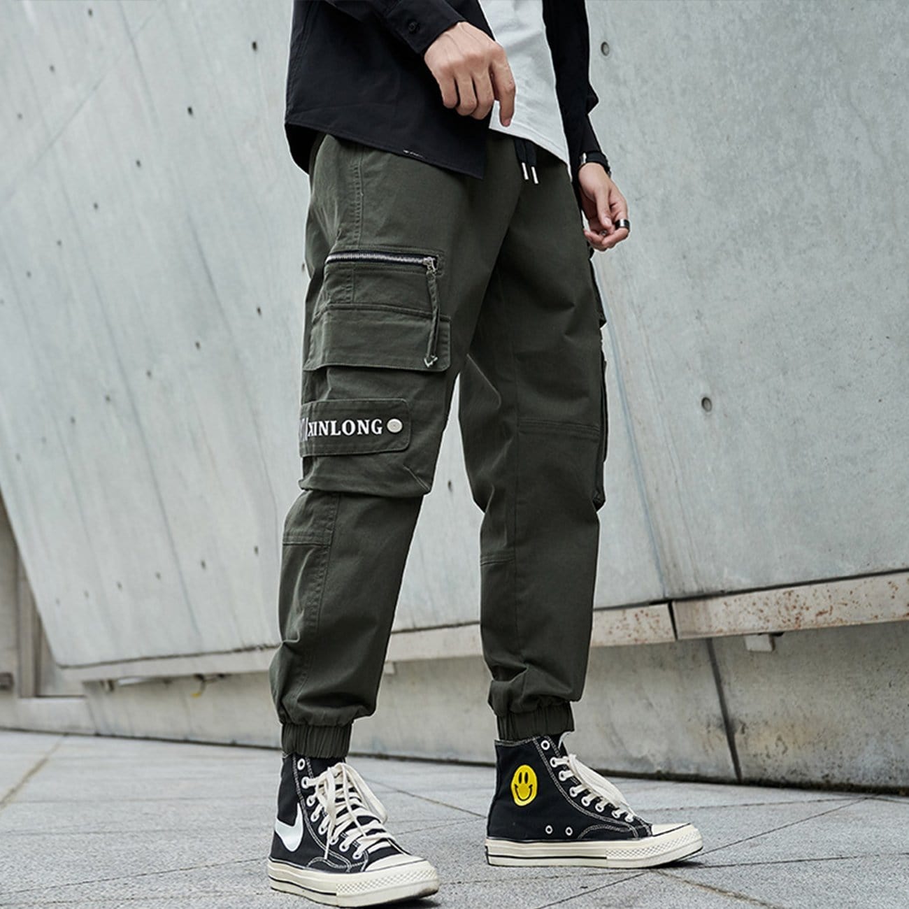 TO Patchwork Pockets Cargo Pants