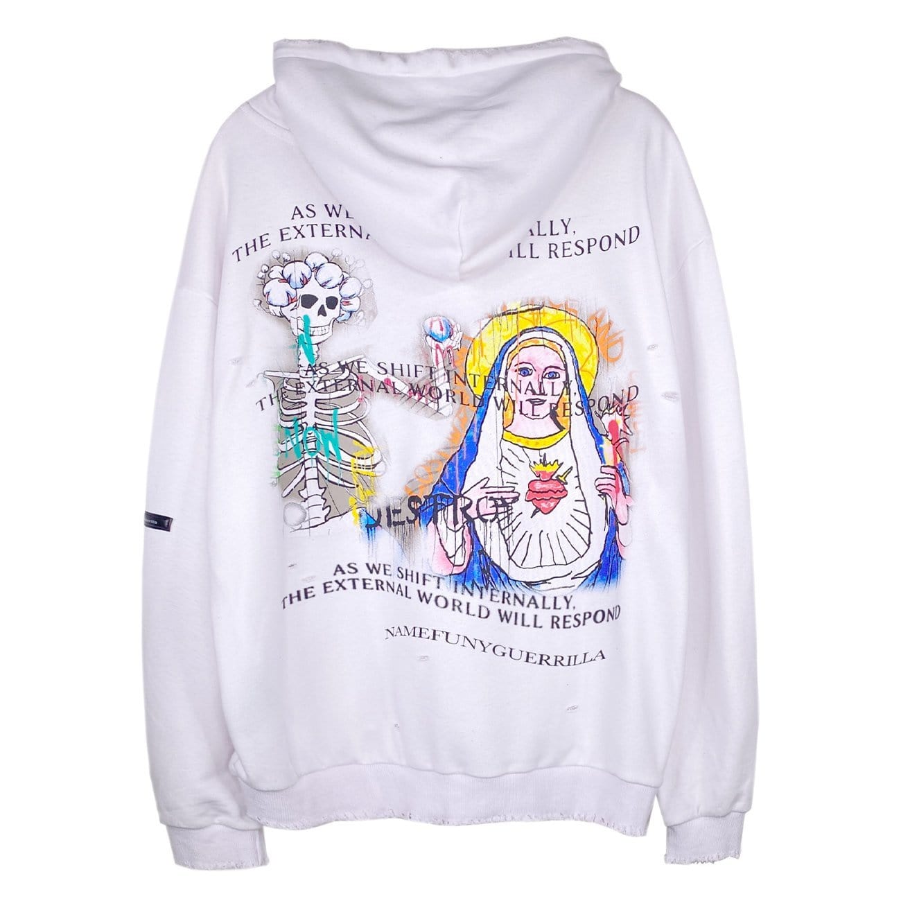 TO Our Lady of The Skull Print Hoodie