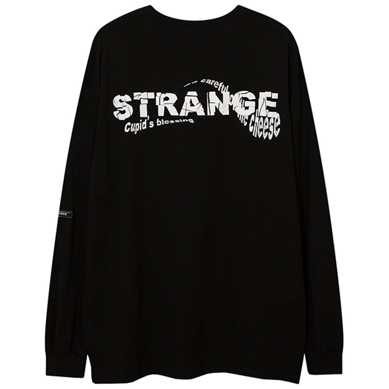 TO Tearing and Stitching Face Print Sweatshirt