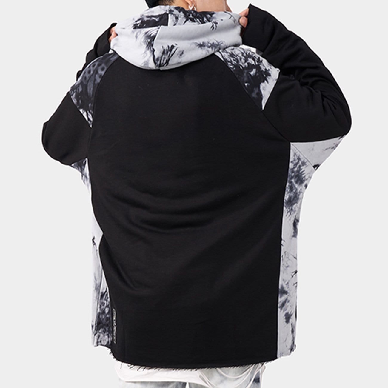 TO Ink Tie-dye Stitching Oversized Washed Hoodie