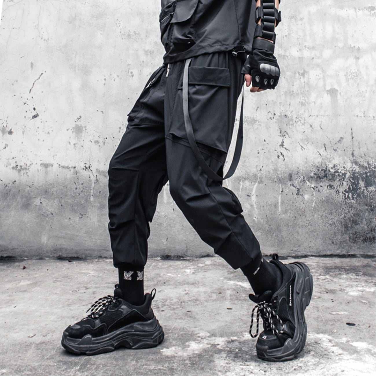 TO Functional Pleated Ribbons Cargo Pants