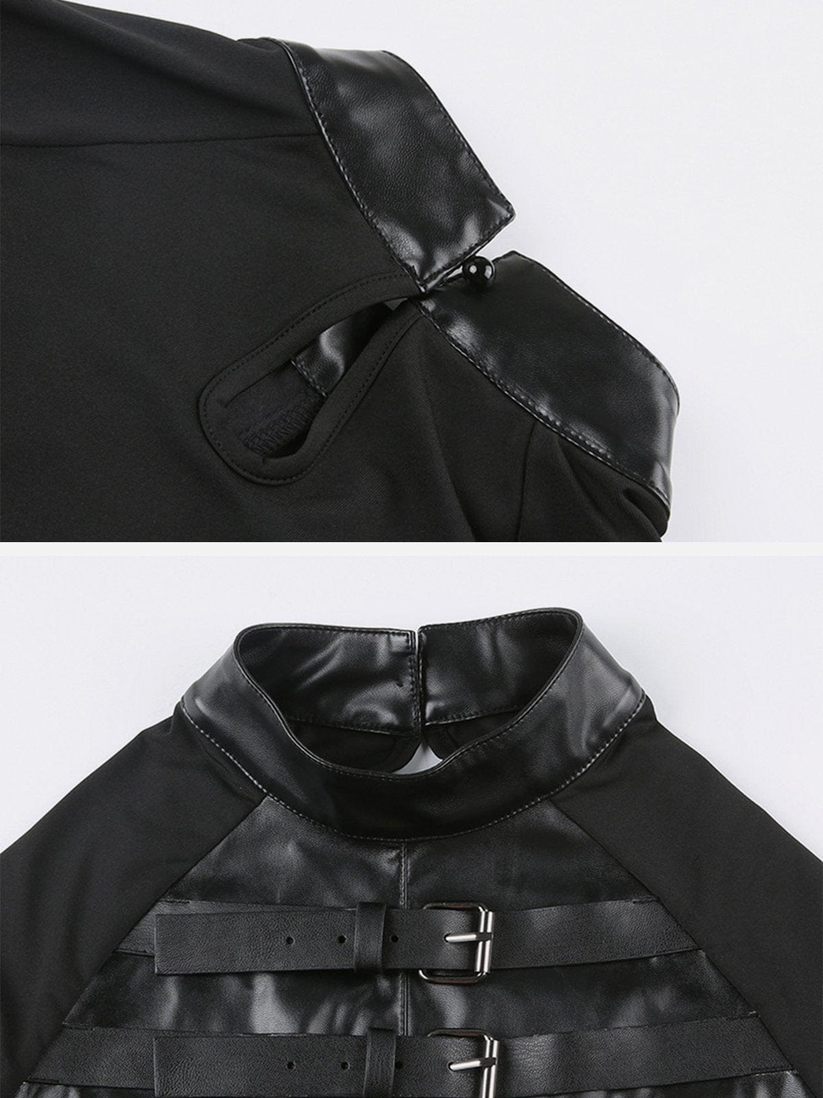 TO Leather Metal Buckle Long Sleeve Corp T Shirt