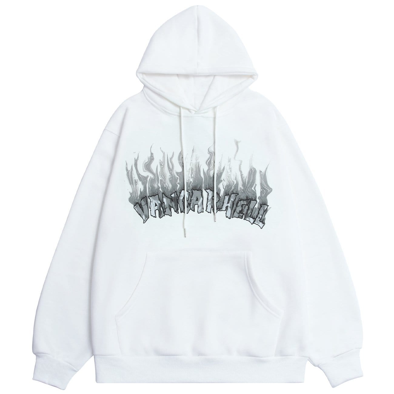 TO Flame Letters Print Oversized Fleece Hoodie