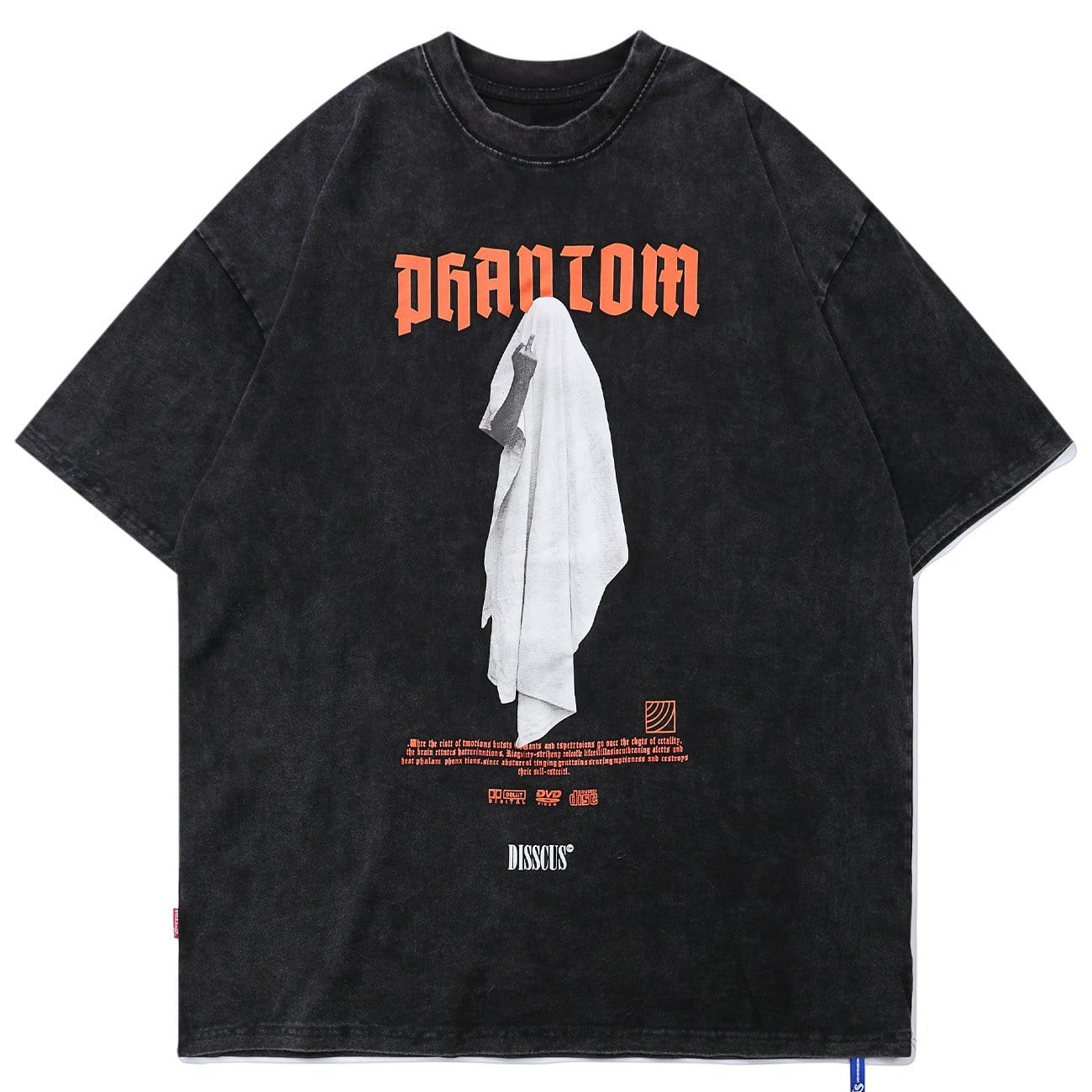 TO Middle Finger Ghost Print Washed Tee
