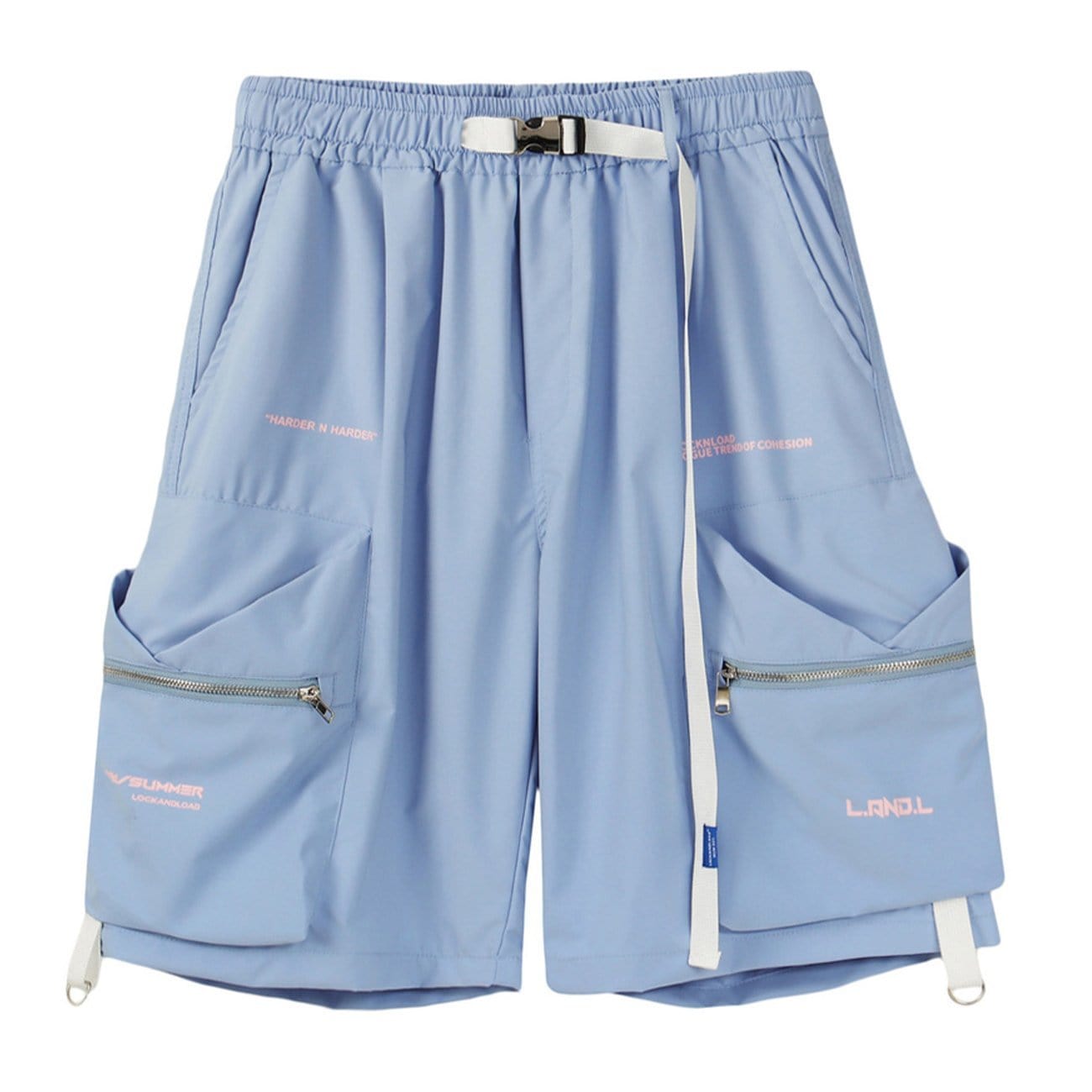TO Function Belt Zipper Pockets Shorts