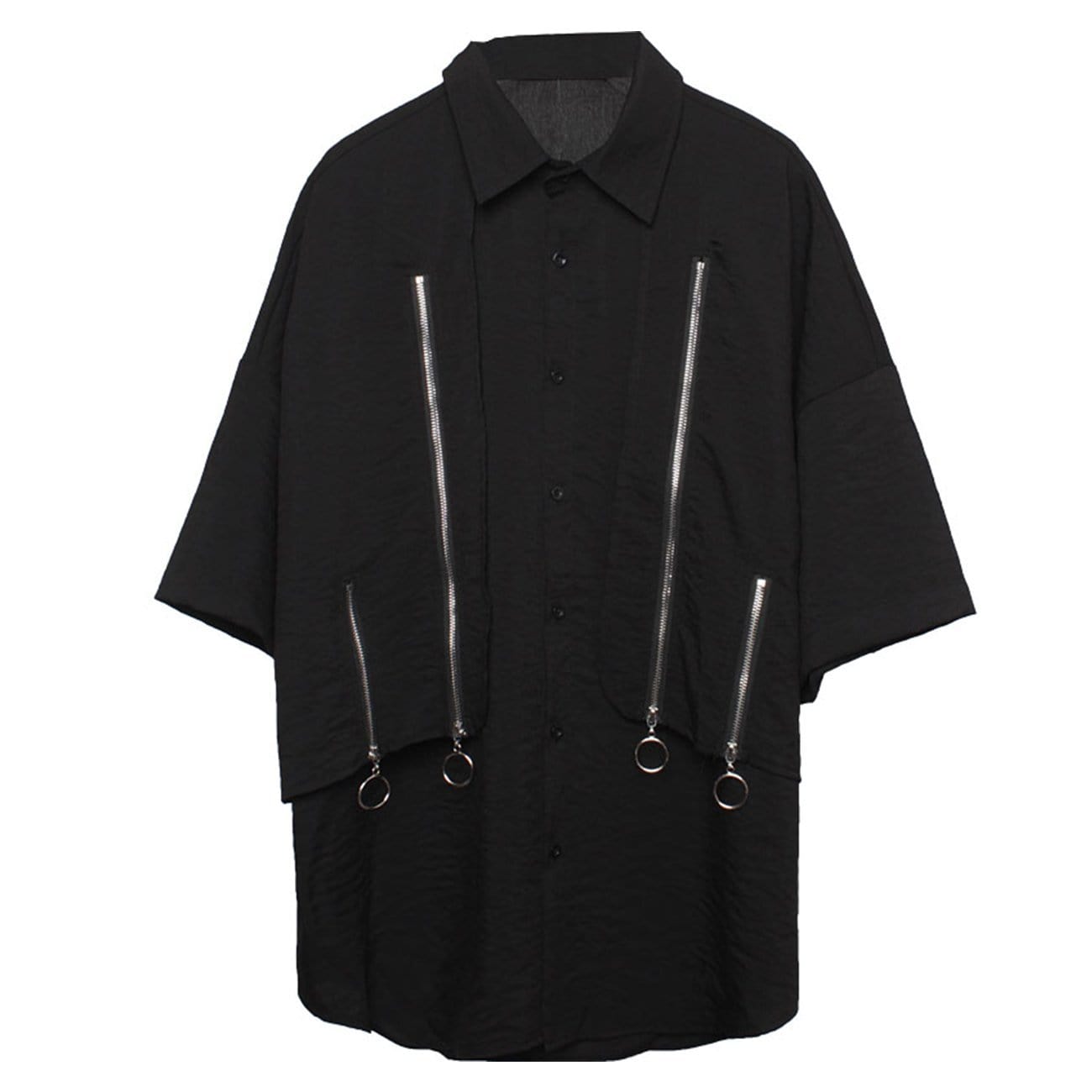 TO Dark Personalized Zipper Patchwork Shirt