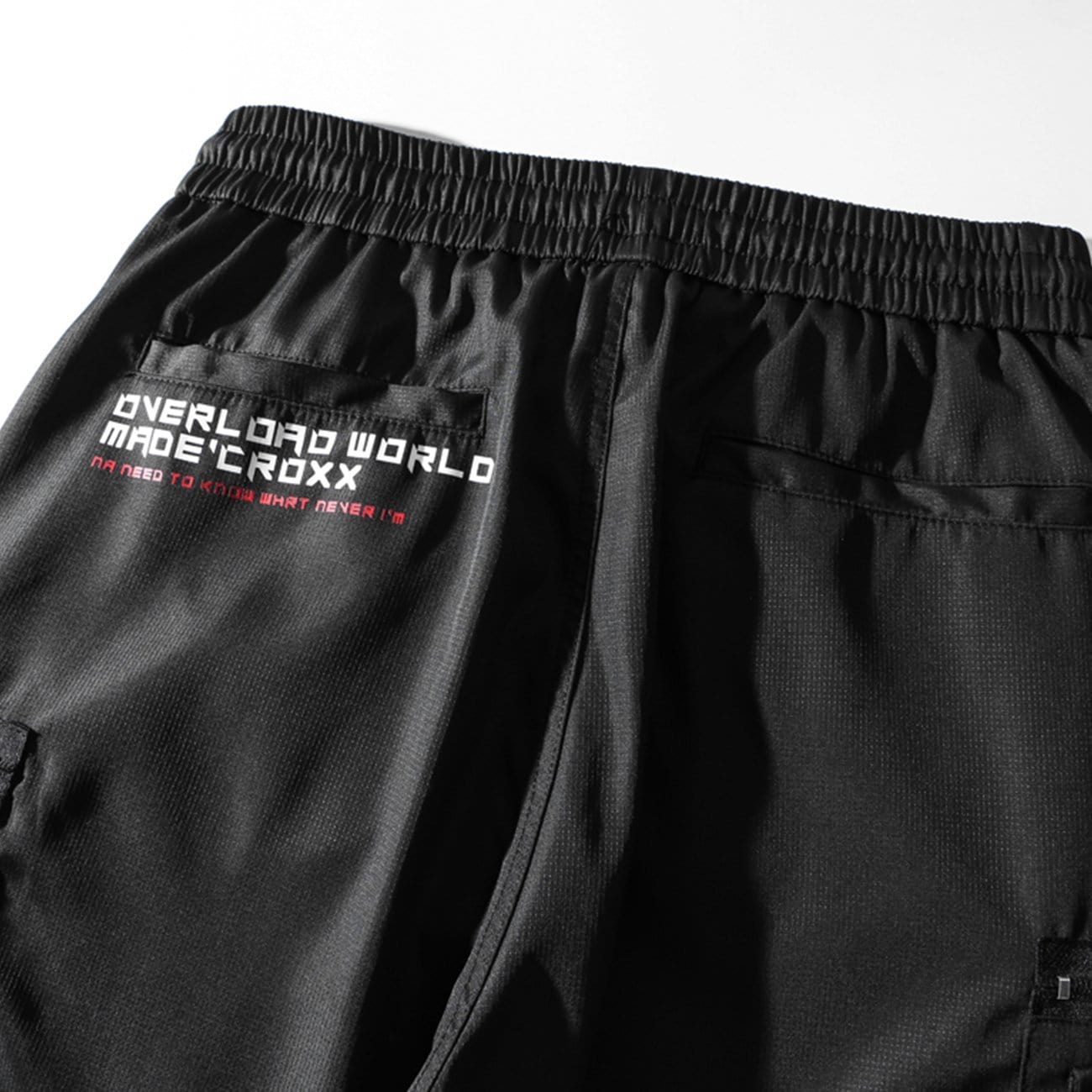 TO Combat Letter Print Multi Pockets Nylon Shorts