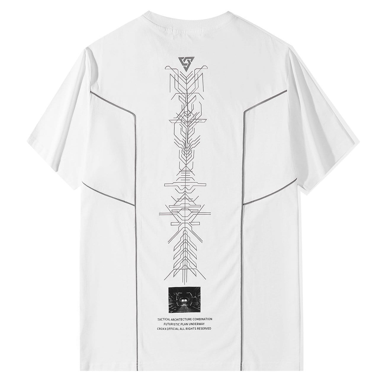 TO Functional Reflective Strip Print Cotton Tee