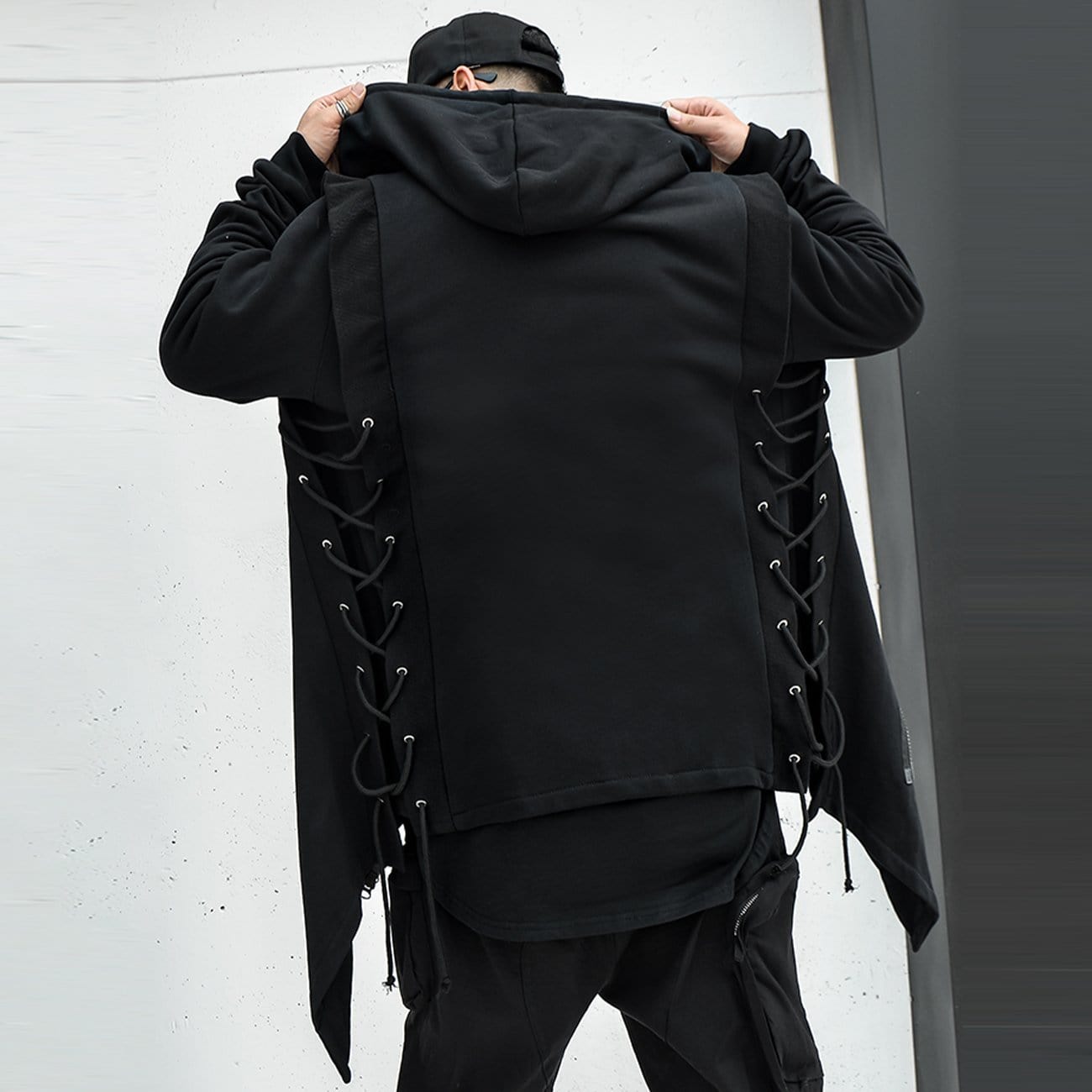 TO Dark Irregular Zipper Straps Jacket