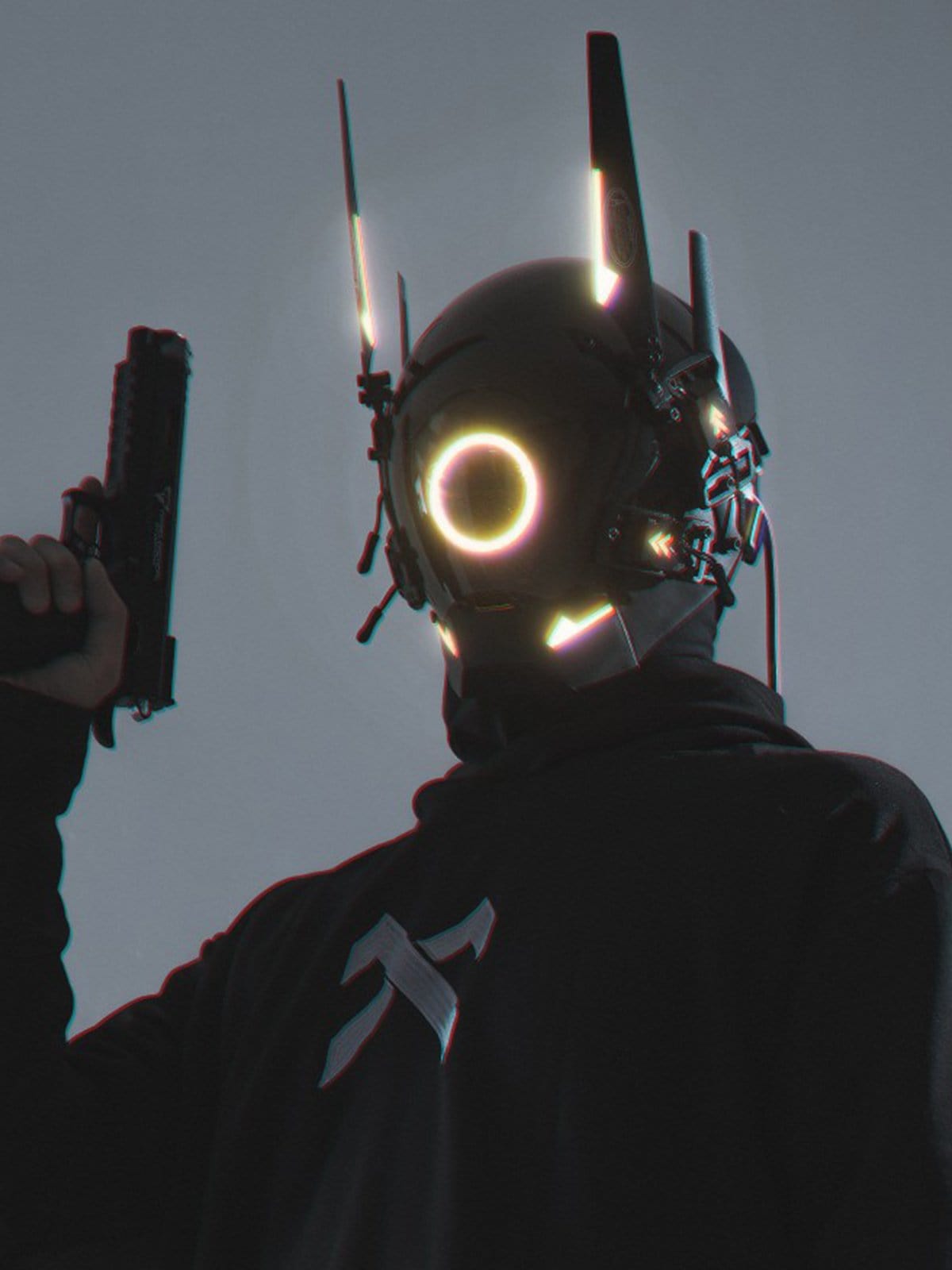 Cyberpunk Glowing Circle Mask