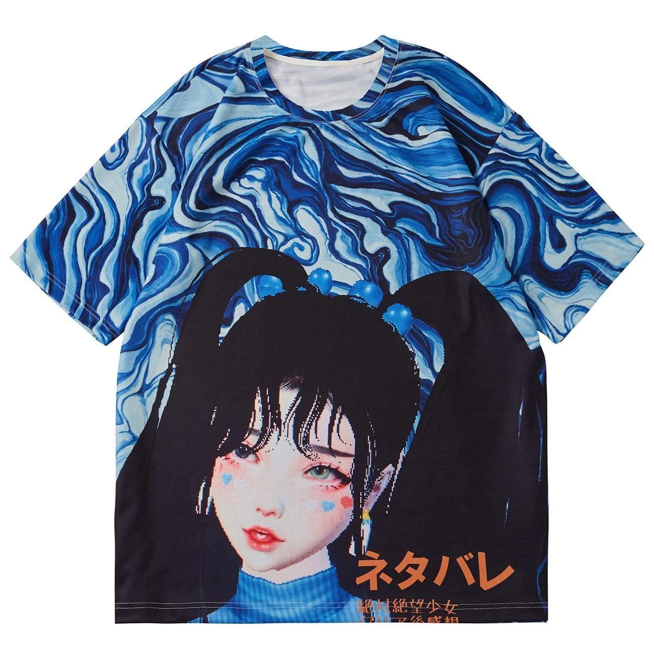 TO Color Block Japanese Girl Graphic Tee