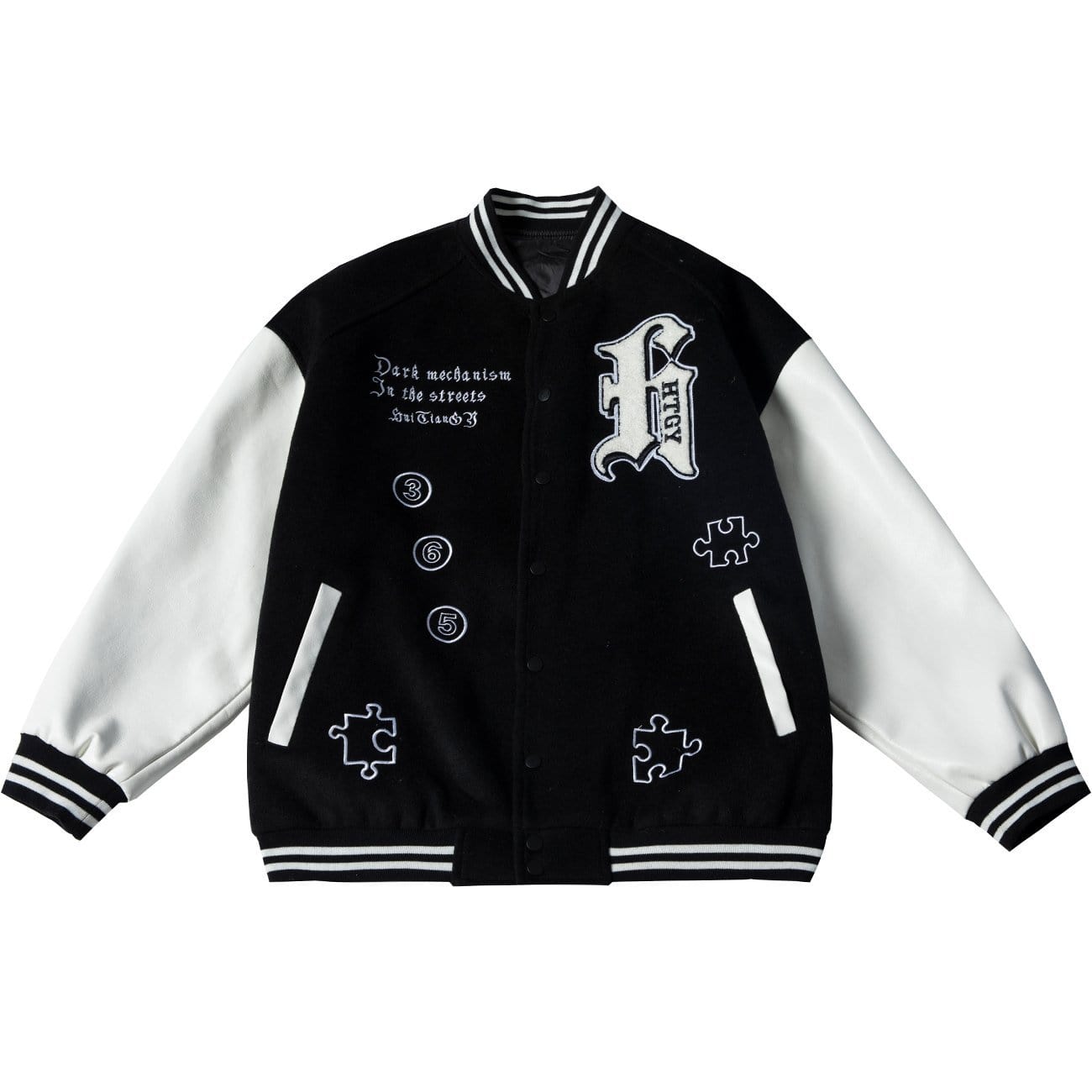 TO Towel Embroidered Letters Puzzle Print Jacket