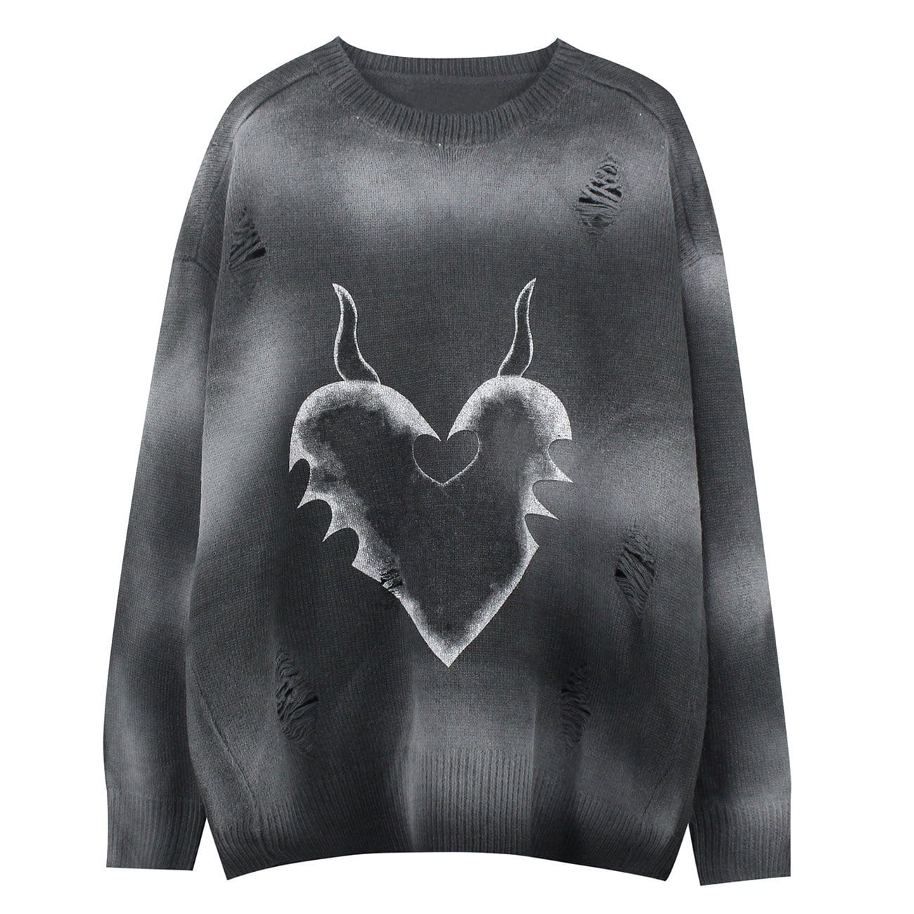 TO Devils Heart Knitted Distressed Sweater