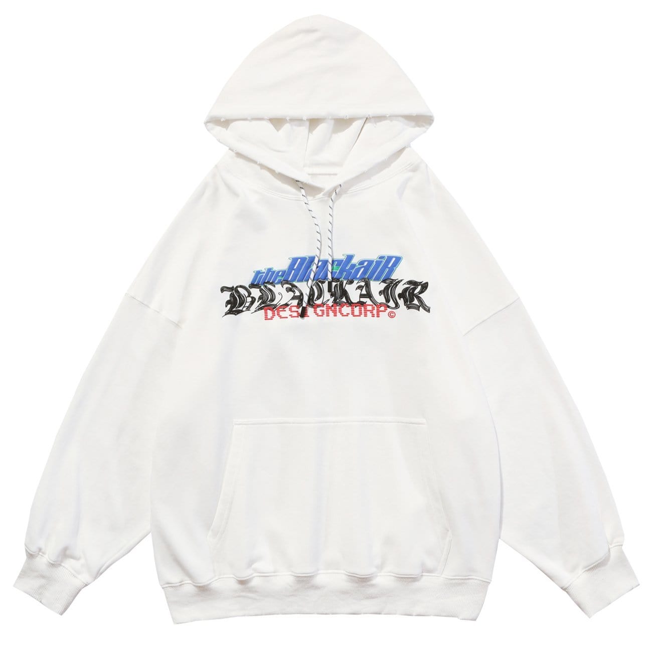 TO Ripped Spider Embroidery Oversized Washed Hoodie