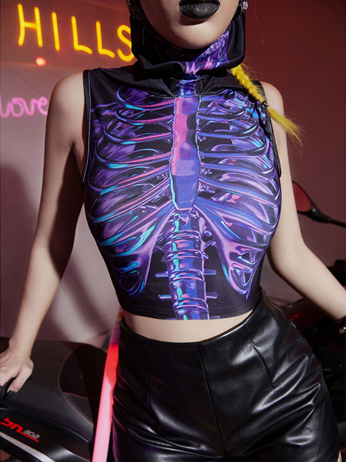 TO 3D Skeleton Print Vest