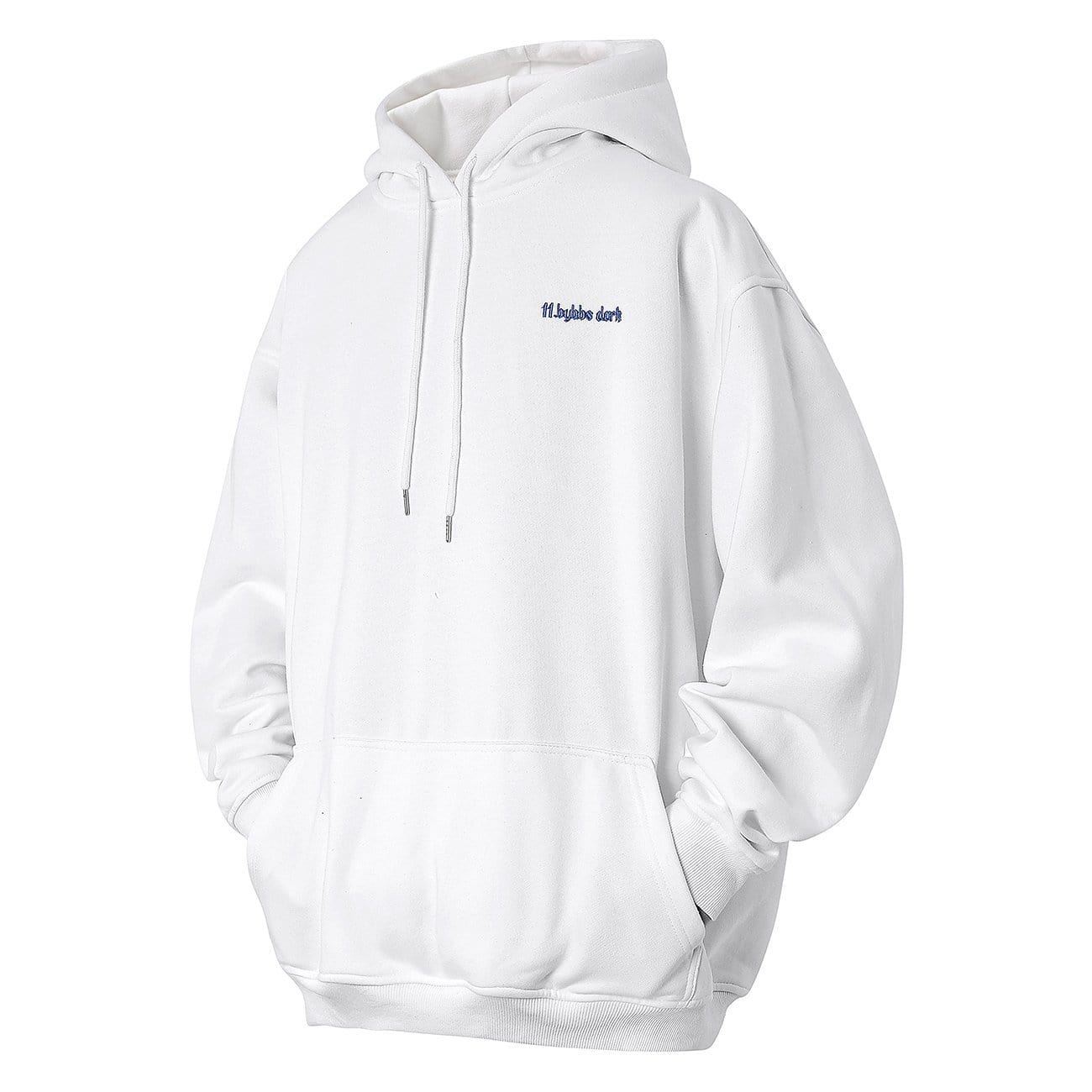 TO Solid Color Embroidery Oversized Hoodie
