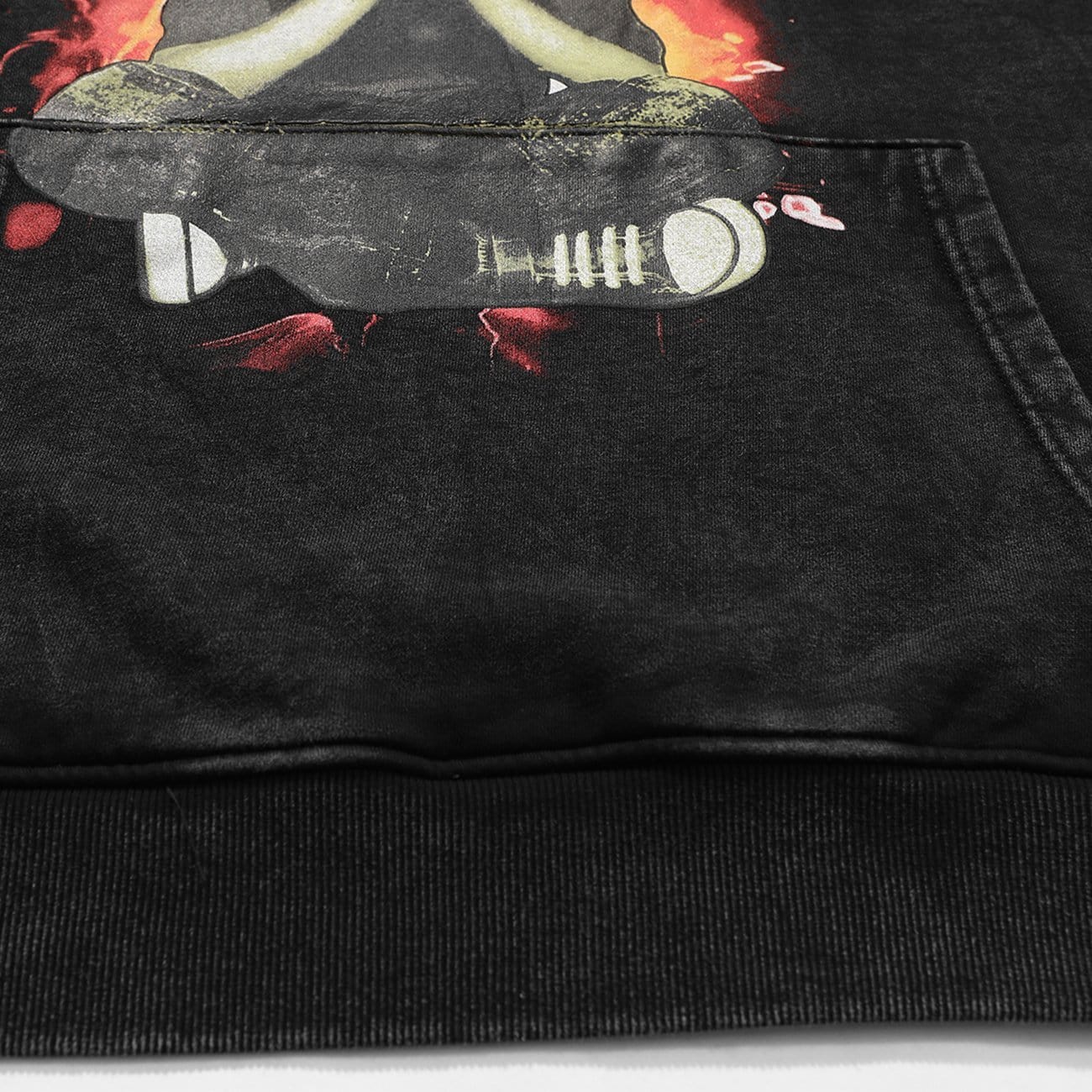 TO Flame Melancholy Boy Print Washed Hoodie