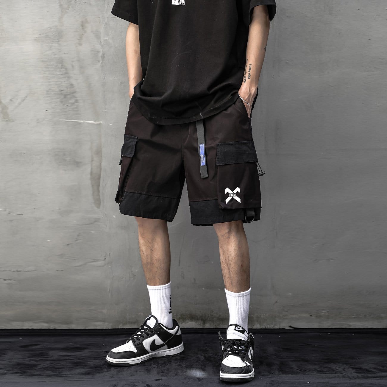 TO Functional X Print Cargo Shorts