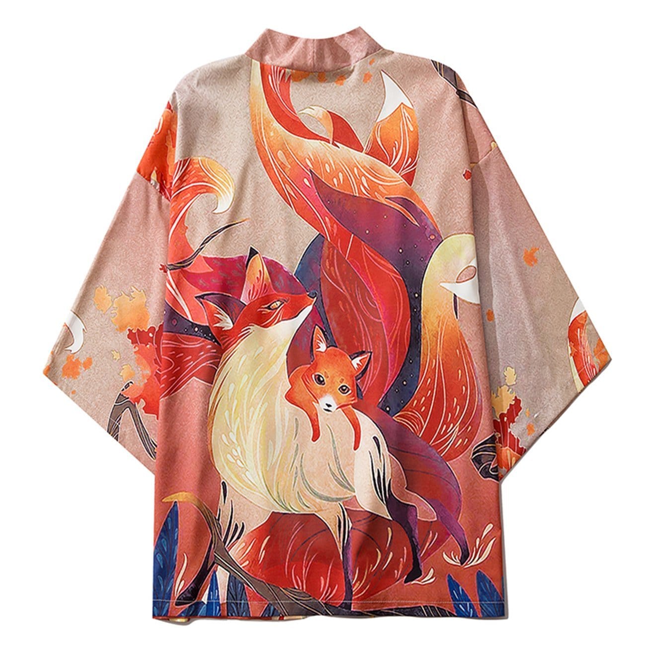 TO Nine Tailed Fox Print Kimono