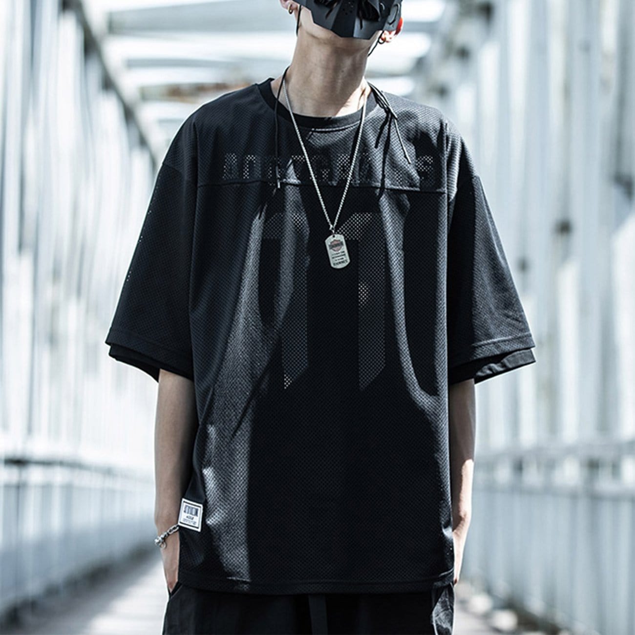 TO Double Net Patchwork Tee