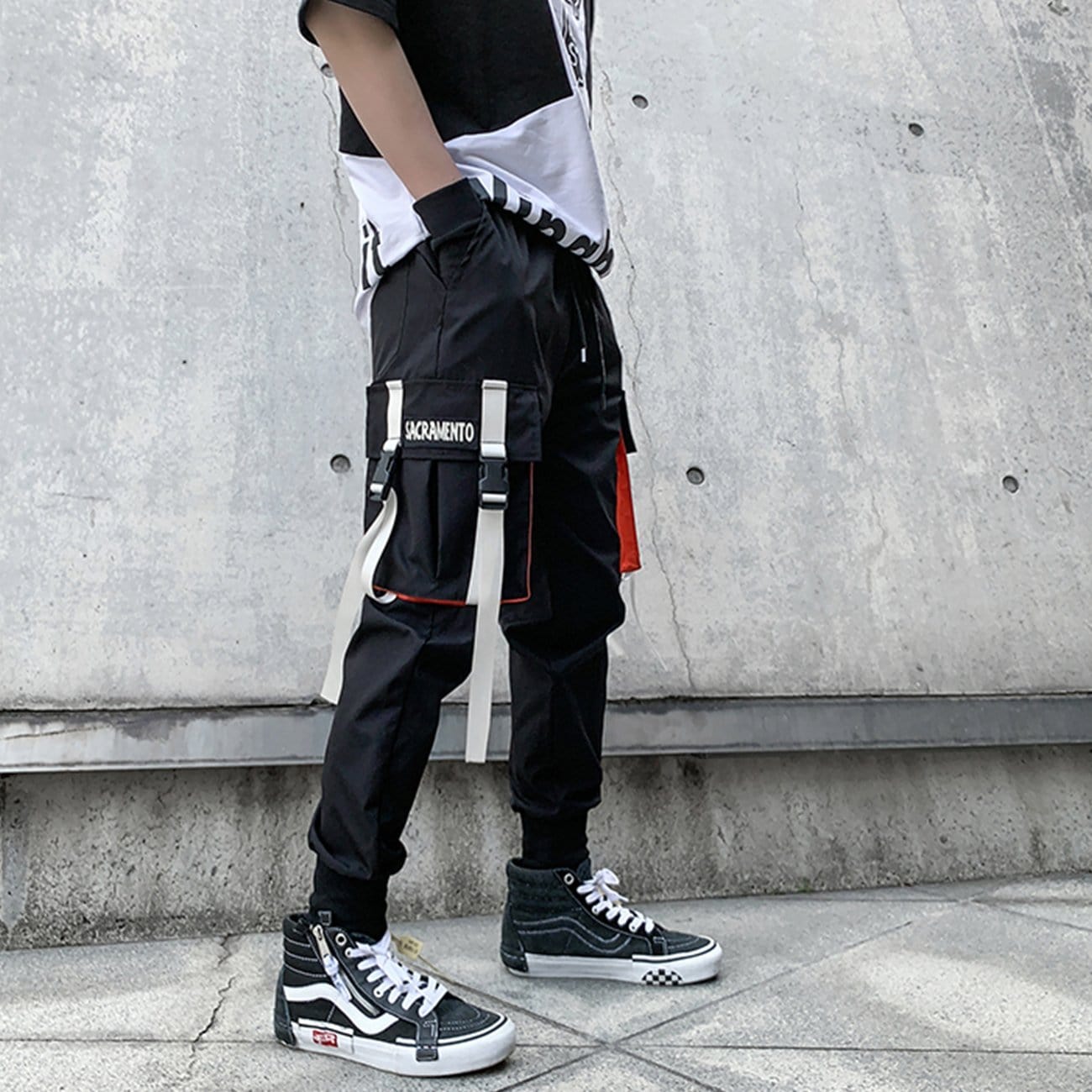 TO Techwear Patchwork Ribbons Cargo Pants