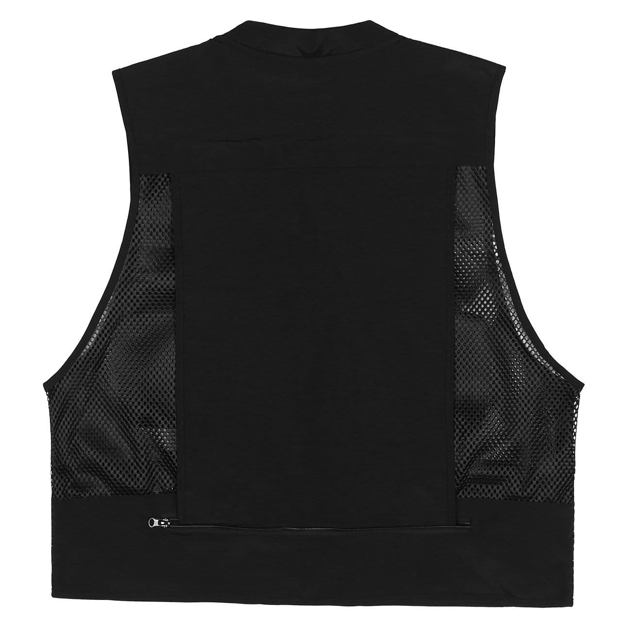 TO Function Grid Patchwork Multi Pockets Cardigan Jacket Vest