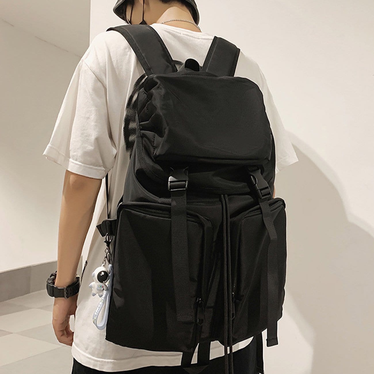 TO Function Ribbons Buckle Nylon Backpack
