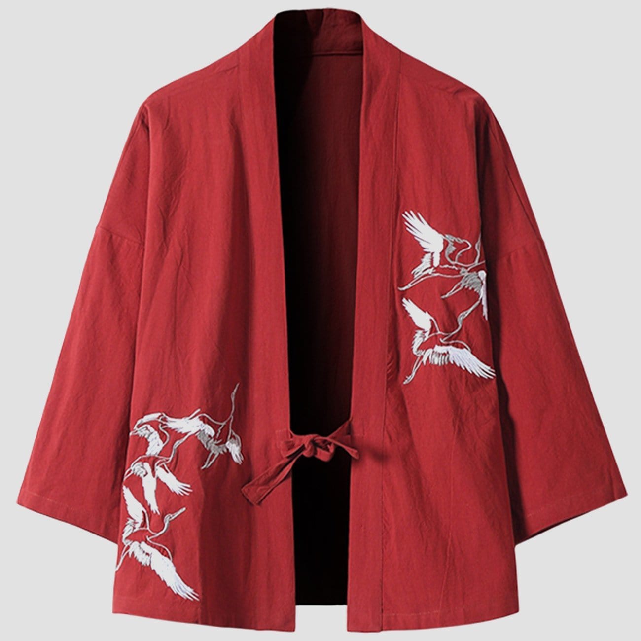 TO Crane Embroidery Cardigan Kimono