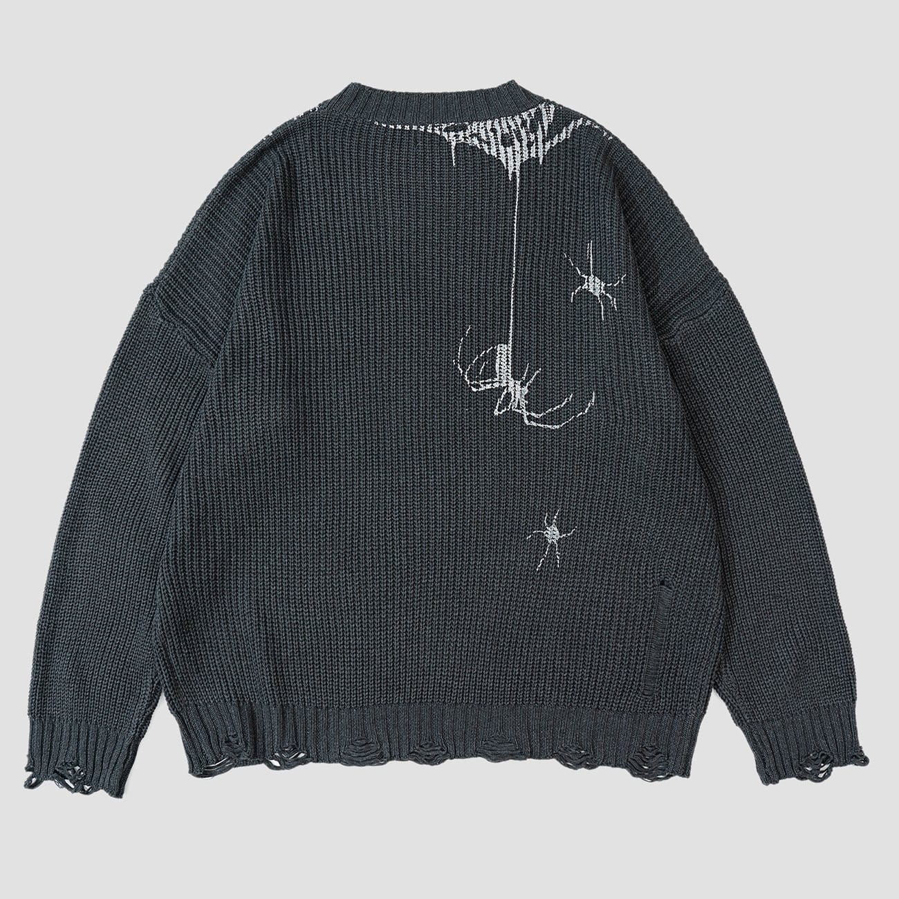 TO Dark Spider Creation Ripped Hole Knitted Sweater