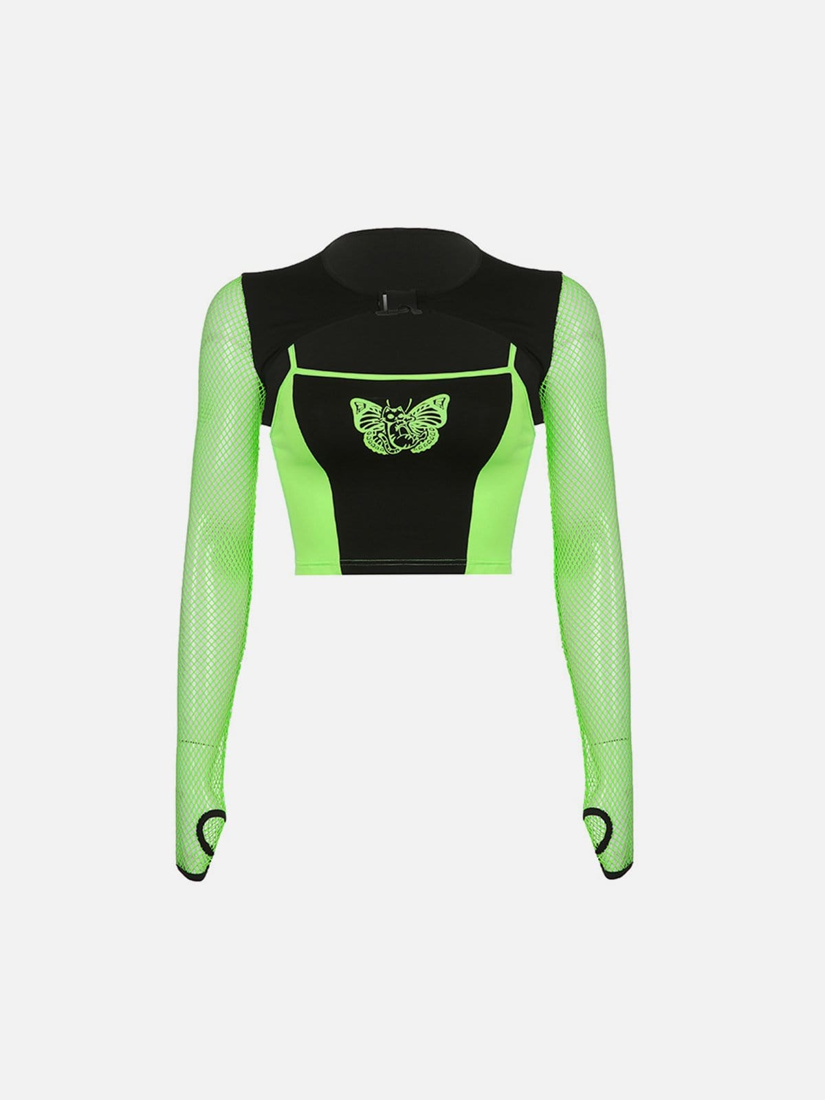 TO Butterfly Cat Mesh Long Sleeve T Shirts