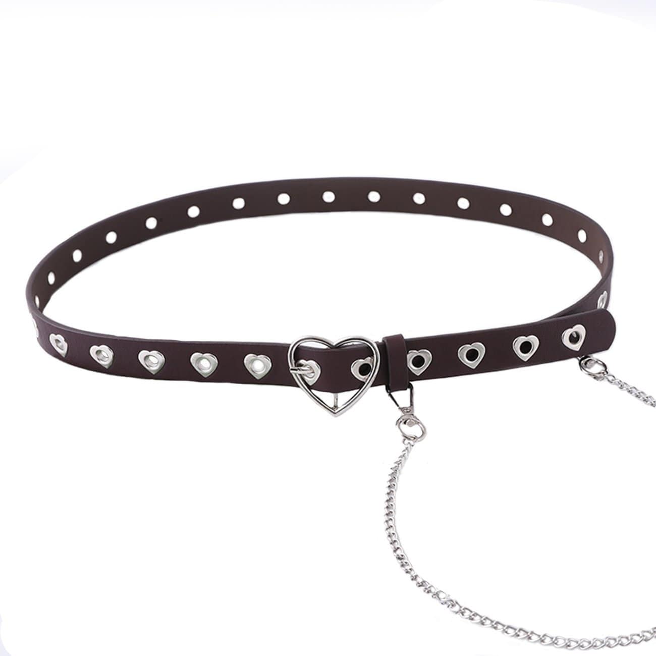 TO Punk Love Heart Hollow Out Chain Belt
