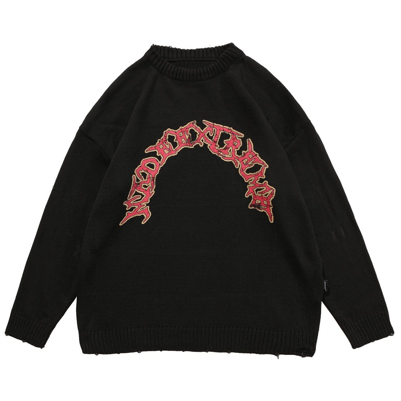 TO Dark Character Graffiti Knitted Sweater
