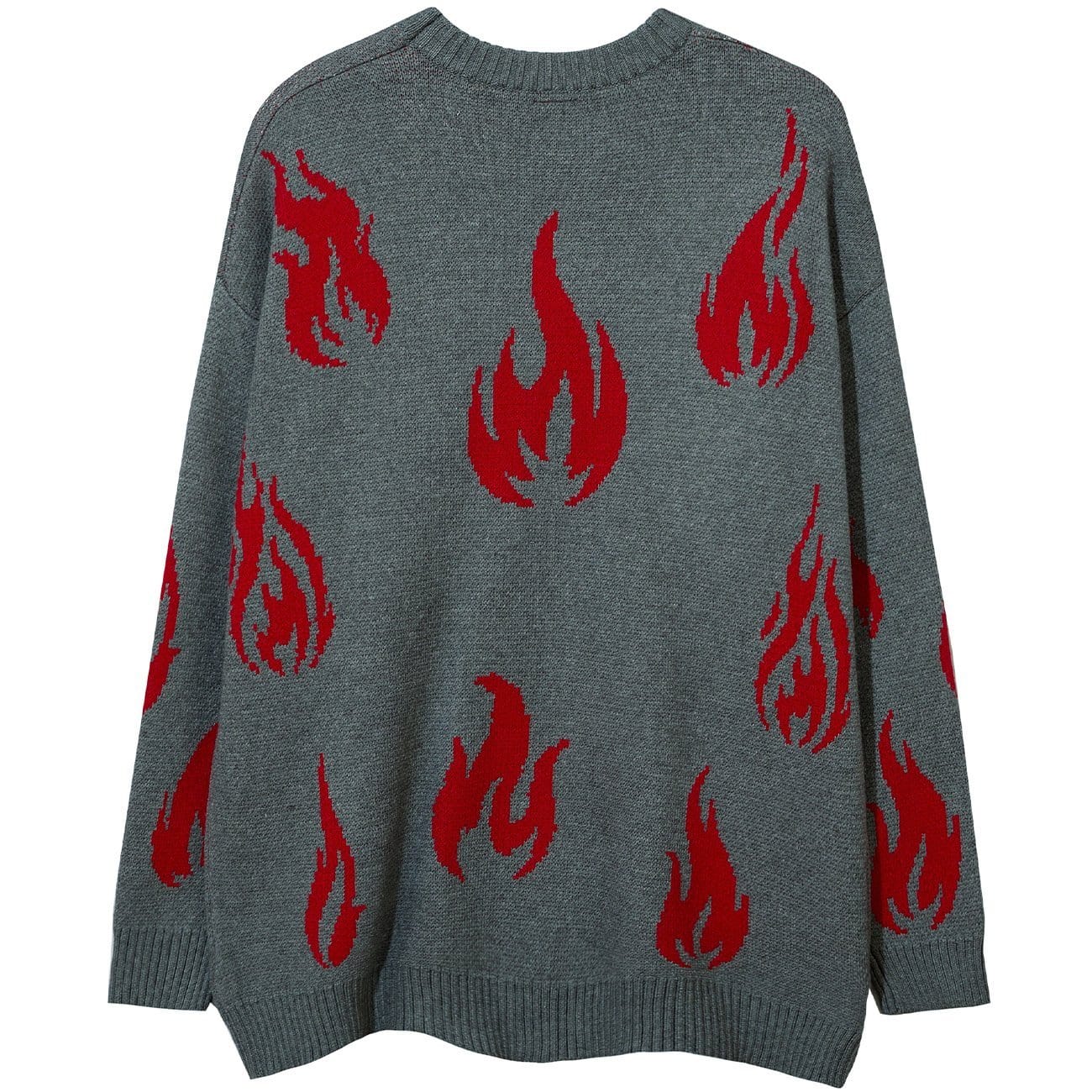 TO Red Fire Flame with Chain Knitted Sweater