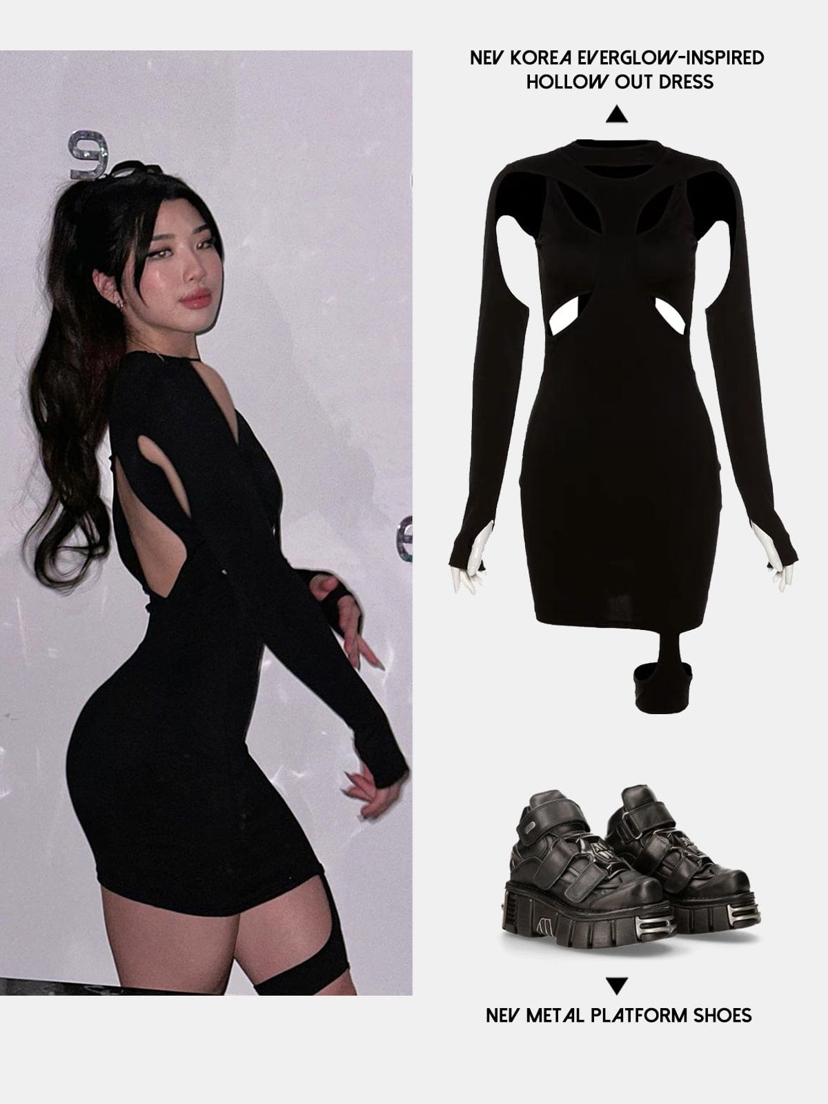 TO Korea EVERGLOW-inspired Hollow Out Dress